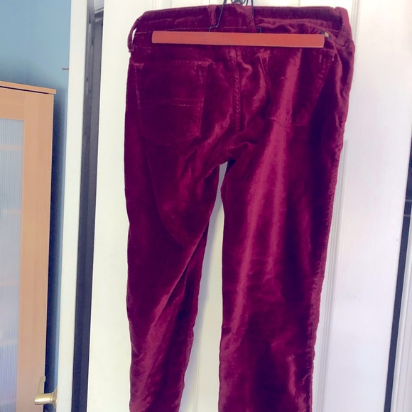 Lucky brand velvet pants, Burgundy - Picture 2 of 4